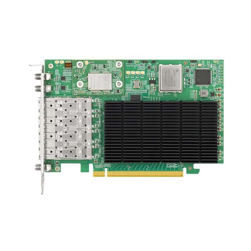 LRES6080PF-4SFP28 Time-Synchronized Ethernet Card Based on Intel E810 NIC Controller and Microchip PLL