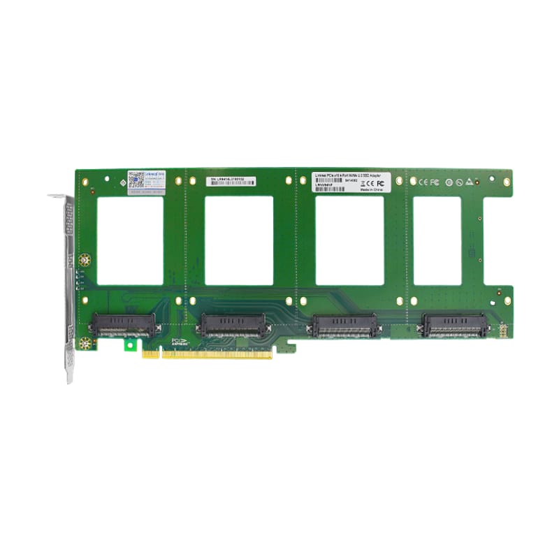 LRNV94NF 4 XU.2 SFF-8639 to PCIe 3.0 X16 Riser Adapter Card for 2.5