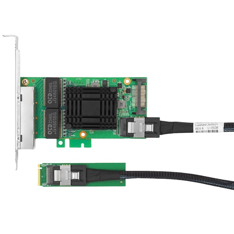 LRES2030PT-4RJ45 1G Quad-port to SFF-8087/M.2 Ethernet Network Adapter(Intel I350 Based)