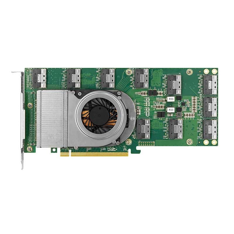 LRNV9F96-10I PCle 4.0 x16 10*SFF-8654 8i NVMe Switch Adapter Expandable to 5 GPU