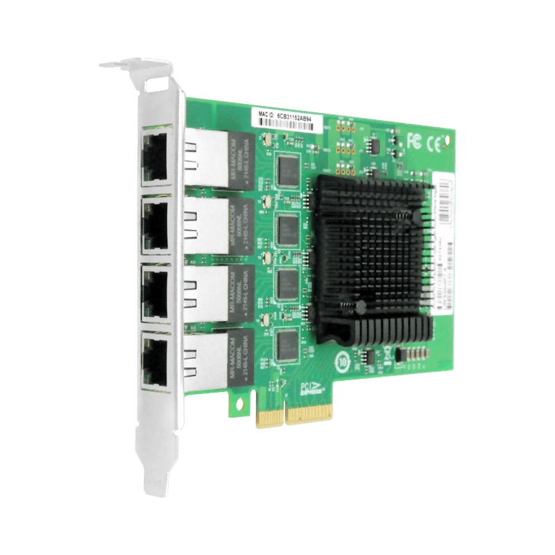 LRES3004PT-A PCIe x4 Quad Power Port Gigabit Ethernet Network Adapter That Works on Both PCIe x8, x16 Lanes