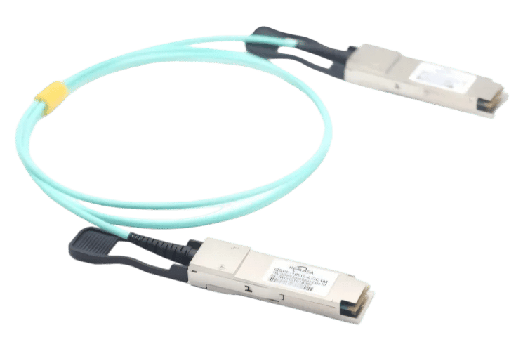 QSFP28-AOC-3M High-performance 100G QSFP28 active optical cable for short-range data communication.