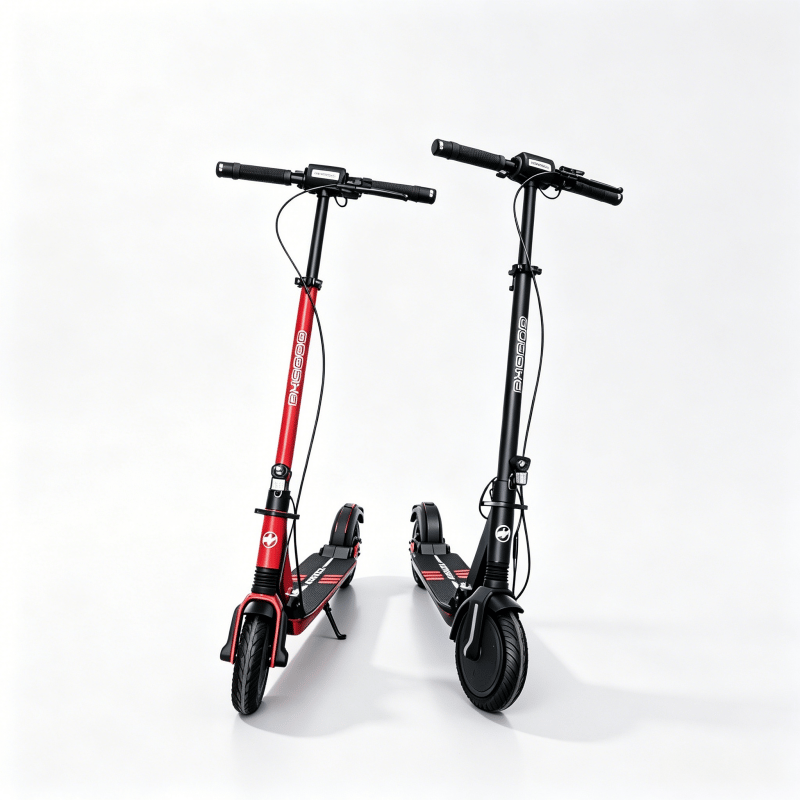 Red and black Butterfly Ultra electric scooters shown side by side