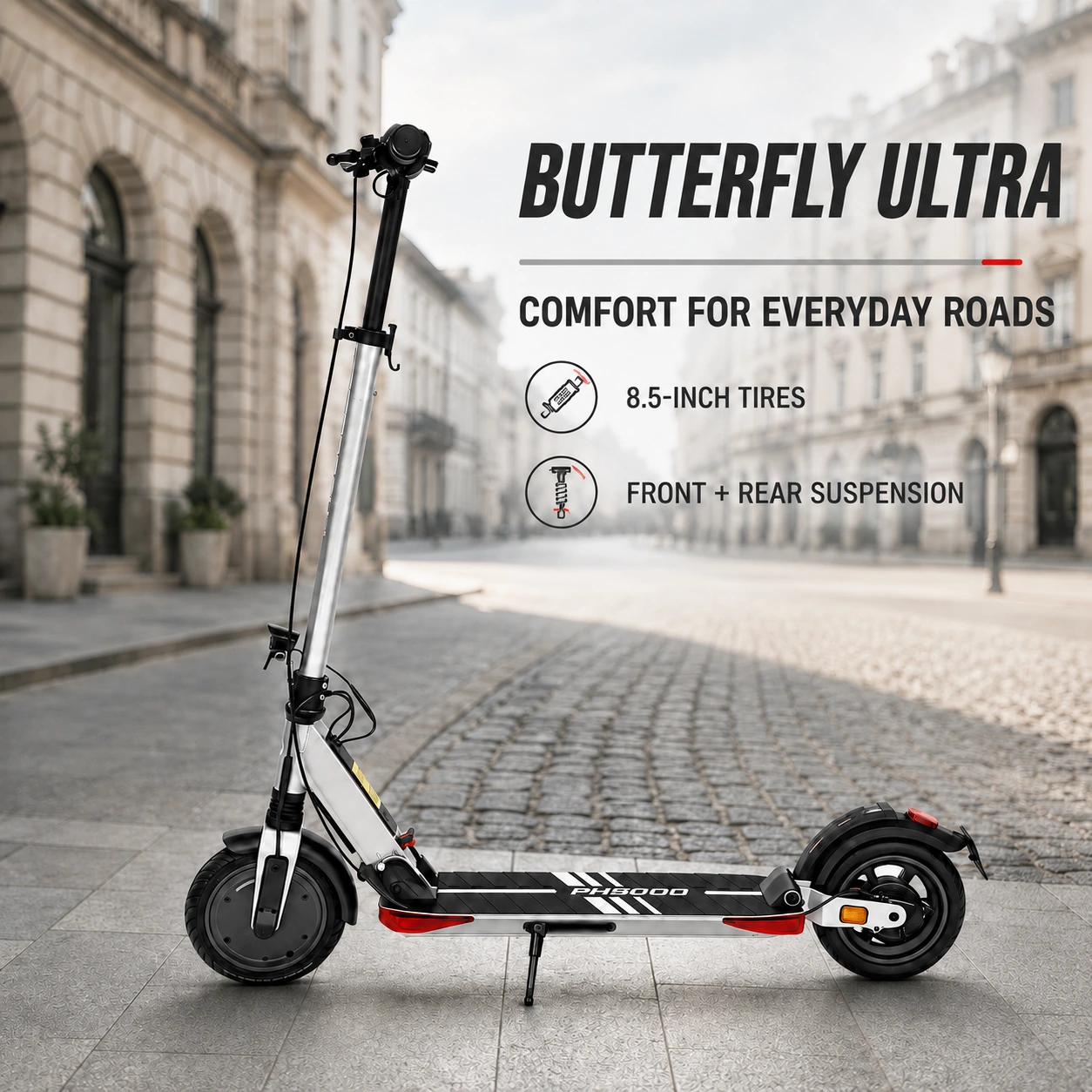 PHSCOO Butterfly Ultra in Metallic Silver Grey