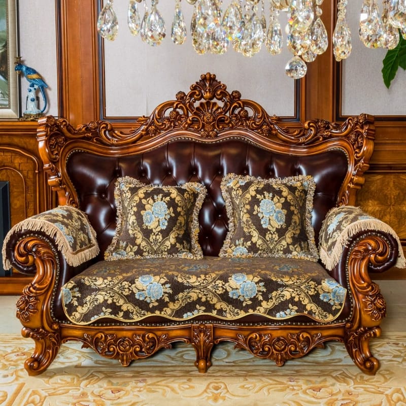 Chenille fabric high-grade European-American leather sofa, non-slip sofa cushion, all-season universal fabric sofa cover sofa cushion, sofa armrest towel, pillowcase can be customized