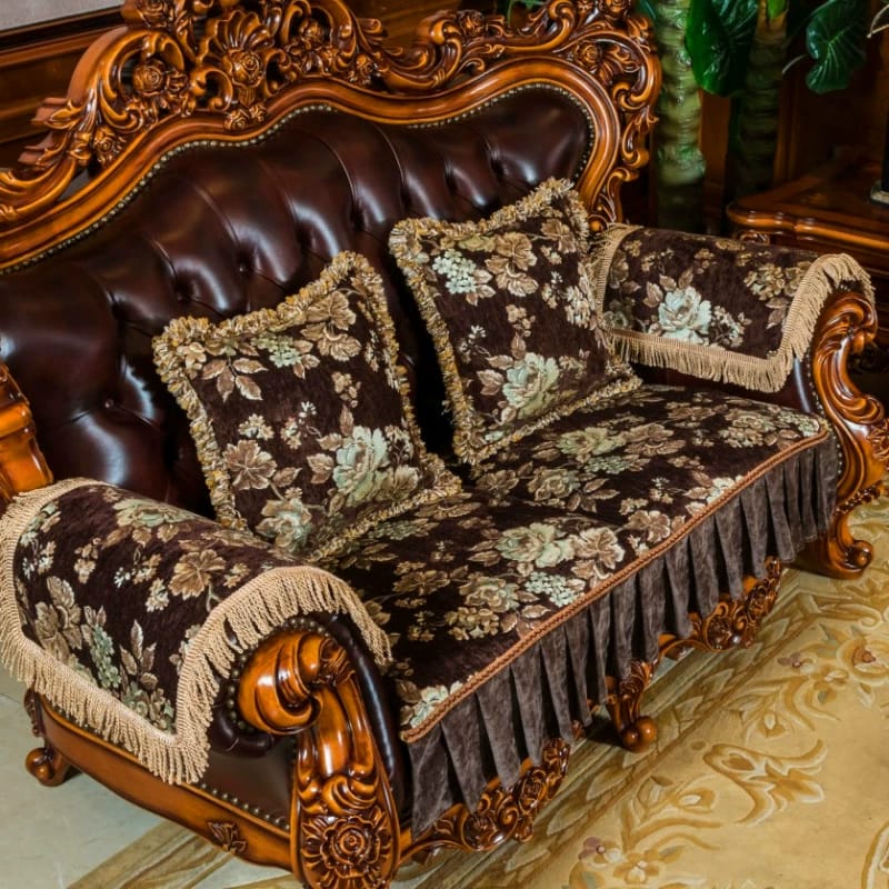 Chenille fabric high-grade European-American leather sofa, non-slip sofa cushion, all-season universal fabric sofa cover sofa cushion, sofa armrest towel, pillowcase can be customized