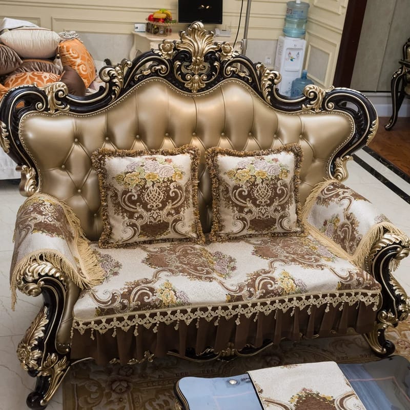 Chenille fabric high-grade European-American leather sofa, non-slip sofa cushion, all-season universal fabric sofa cover sofa cushion, sofa armrest towel, pillowcase can be customized