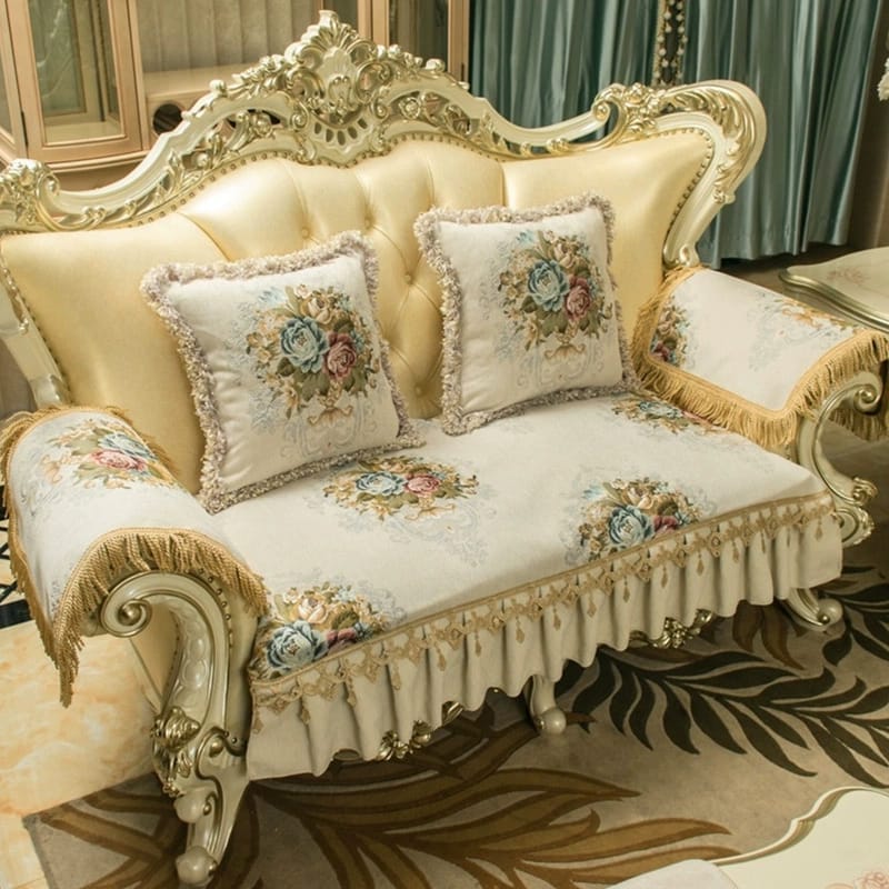 Chenille fabric high-grade European-American leather sofa, non-slip sofa cushion, all-season universal fabric sofa cover sofa cushion, sofa armrest towel, pillowcase can be customized