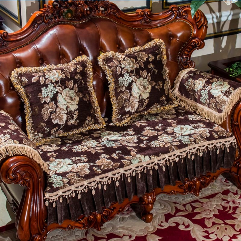 Chenille fabric high-grade European-American leather sofa, non-slip sofa cushion, all-season universal fabric sofa cover sofa cushion, sofa armrest towel, pillowcase can be customized