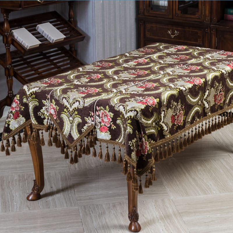 High-grade chenille fabric, European American tablecloth, table runner, coffee table cloth, table runner, round tablecloth, size can be customized