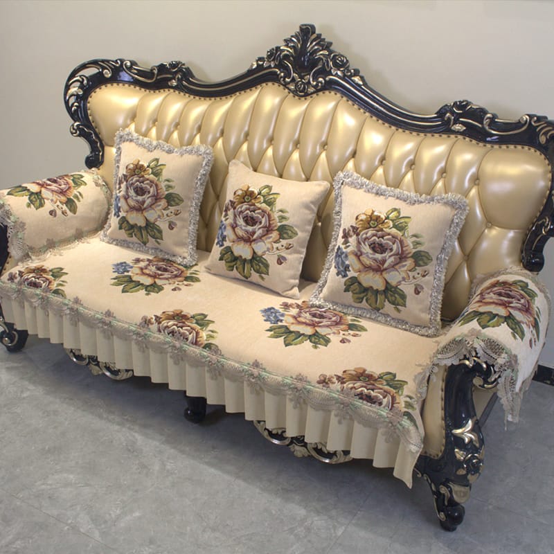 Chenille fabric high-grade European-American leather sofa, non-slip sofa cushion, all-season universal fabric sofa cover sofa cushion, sofa armrest towel, pillowcase can be customized
