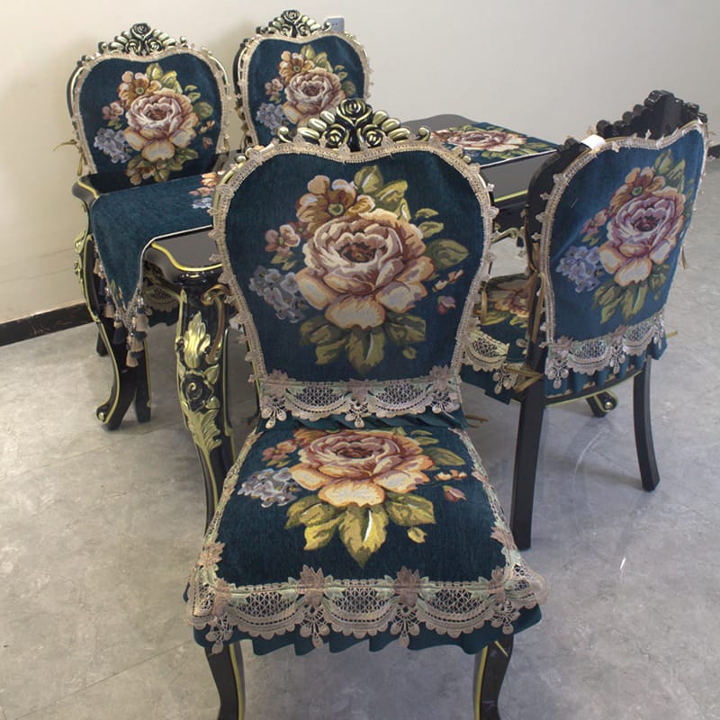 Chenille fabric, high-grade European non-slip dining chair cushion, four-season universal chair cushion, chair cover, tablecloth, table runner, size can be customized
