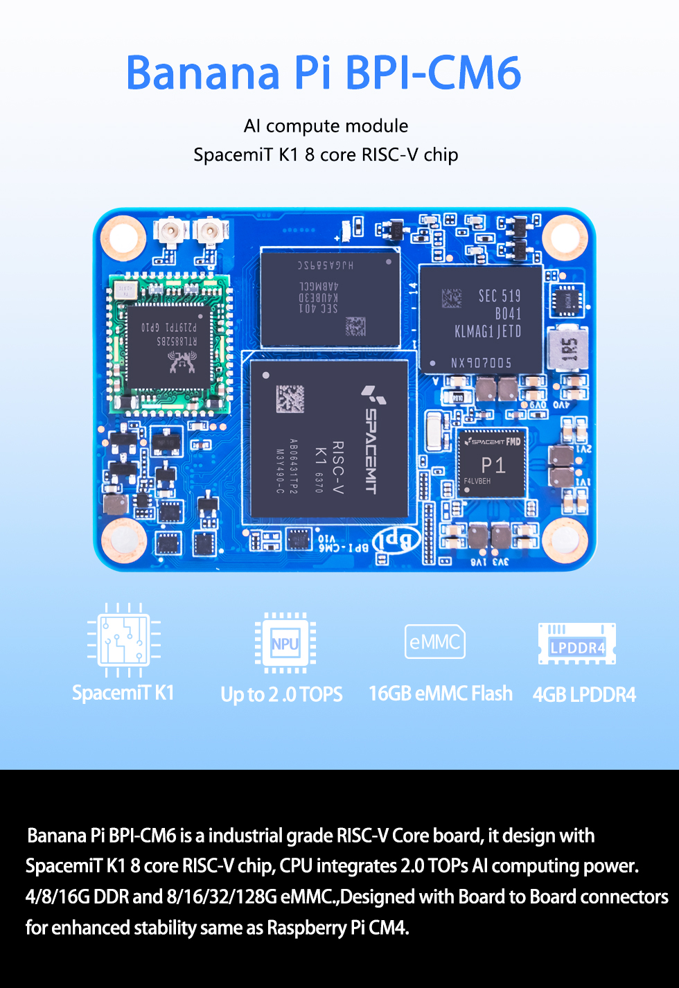 Banana Pi BPI-CM6 SpacemiT K1 8 core RISC-V