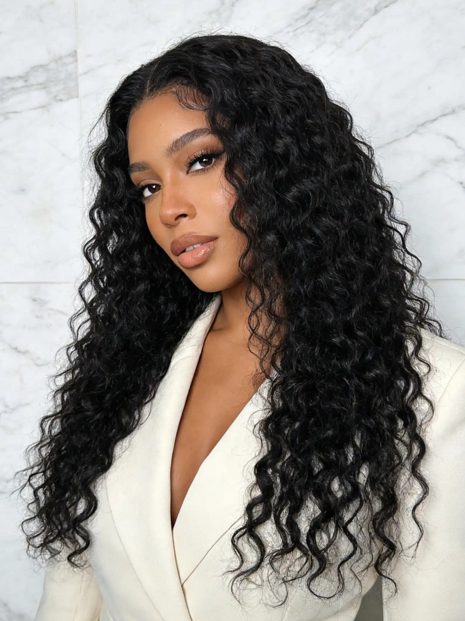 Aikeyou Water Wave 13*6 HD Lace Natural Black 200% Density Human Hair Wigs