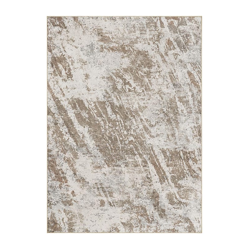 Contemporary Taupe Abstract Brushstroke Rug