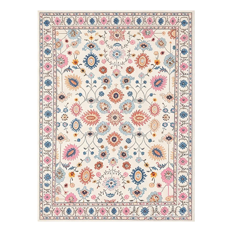 Soft Pastel Oushak Floral Area Rug