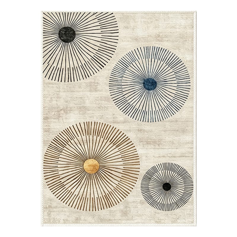 Minimalist Sunburst Geometric Area Rug