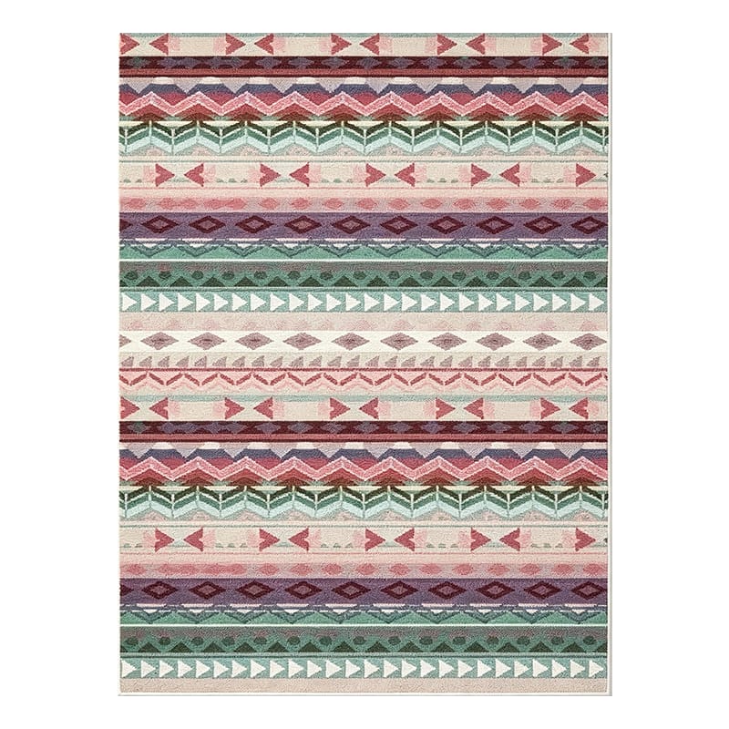Pastel Ethnic Striped Area Rug