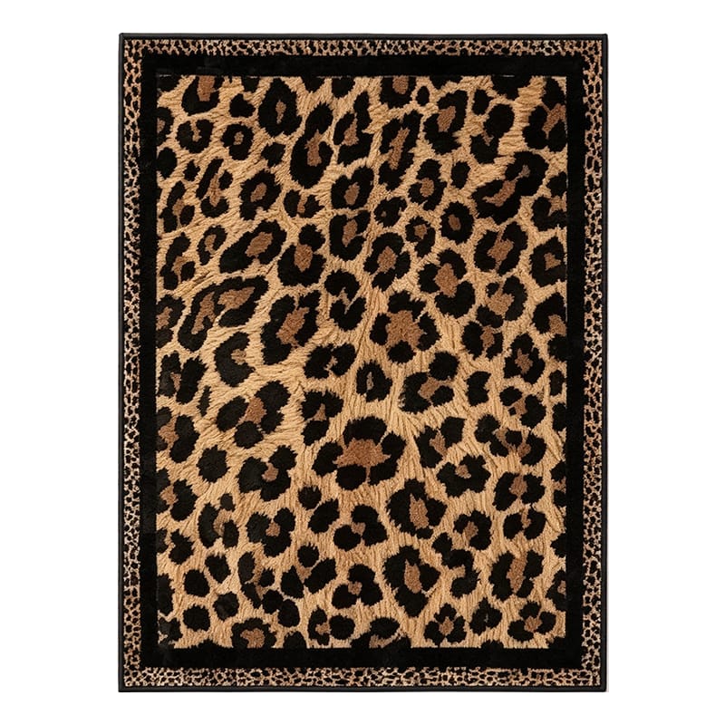 Luxury Leopard Print Velvet Rug