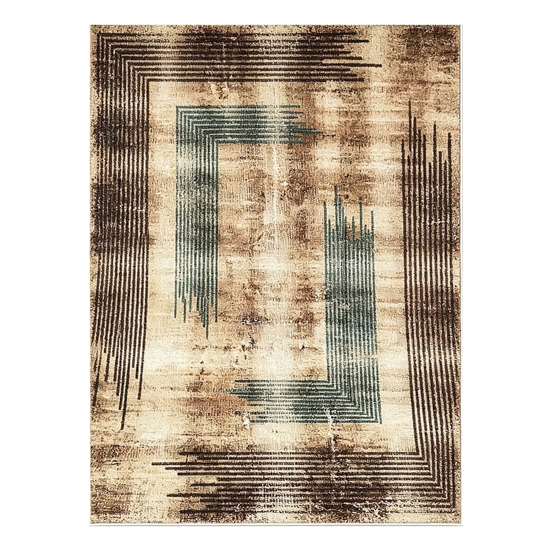 Distressed Linear Geometric Area Rug