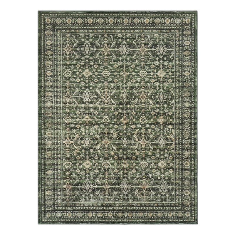 Distressed Green Traditional Persian Style Rug