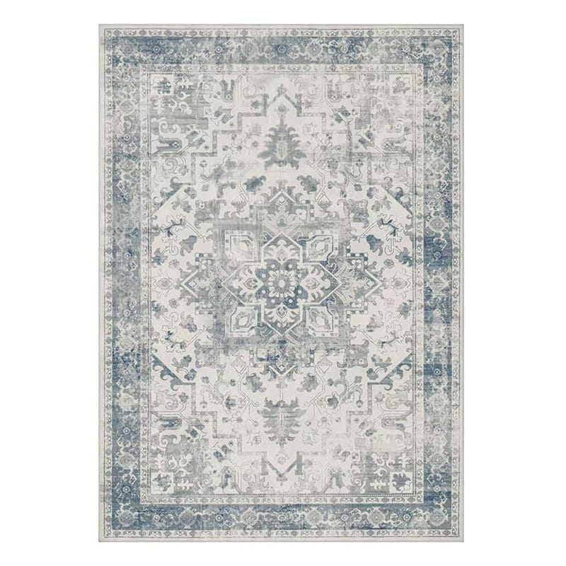 Light Blue Distressed Persian Vintage Area Rug