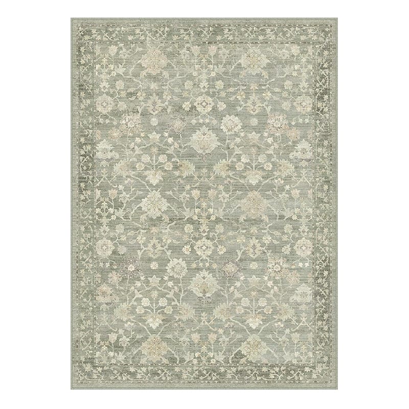 Muted Sage Floral Rug