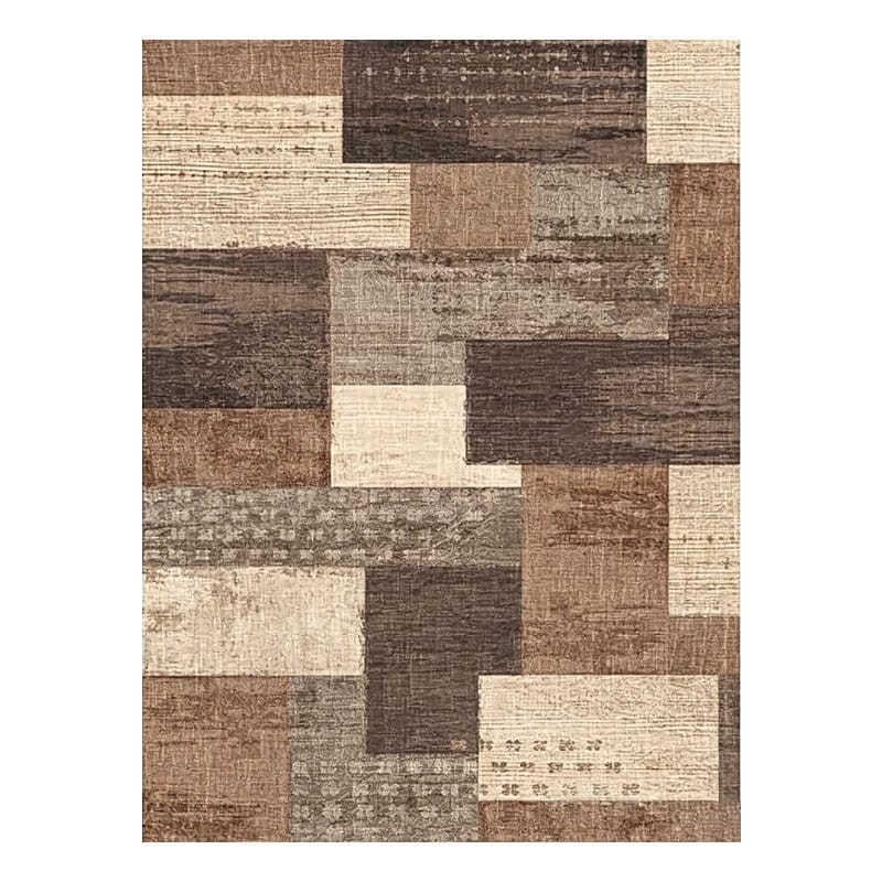 Modern Geometric Patchwork Washable Rug