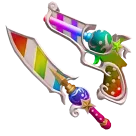 1 bundle: 1 Chroma Bauble (gun); 1 Chroma Ornament (knife)