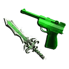 1 bundle: 1 Green Luger (gun); 1 Eternal III (knife)