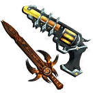 1 bundle: 1 Hallowgun (gun); 1 Pumpking (knife)