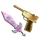 1 bundle: 1 Luger (gun); 1 Heartblade (knife)