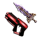 1 bundle: 1 Laser (gun); Godly; 1 Nebula (knife)
