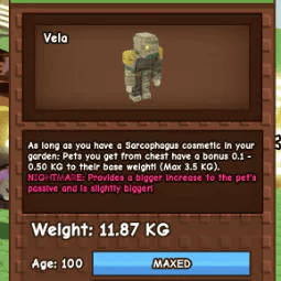 1 item; Nightmare Mummy GOOD SIZE 11KG+ Maxed Age 100