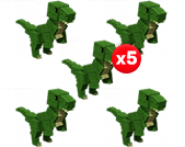 5 items; 5x T-Rex Bundle