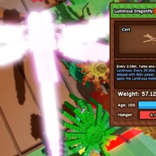 1 item; Luminous Dragonfly | 57.12 kg + 100 age