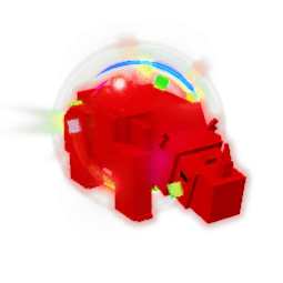 1 item; Rainbow Hatched Rhino 1KG+ Base