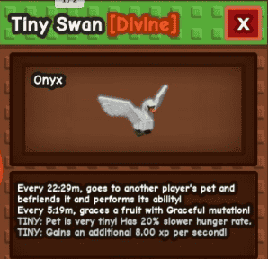 1 item; Tiny Swan