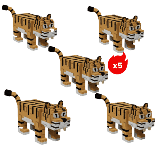 5 items; 5x Tiger Bundles