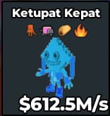 1 item; Ketupat kepat 612.5M/s Diamond