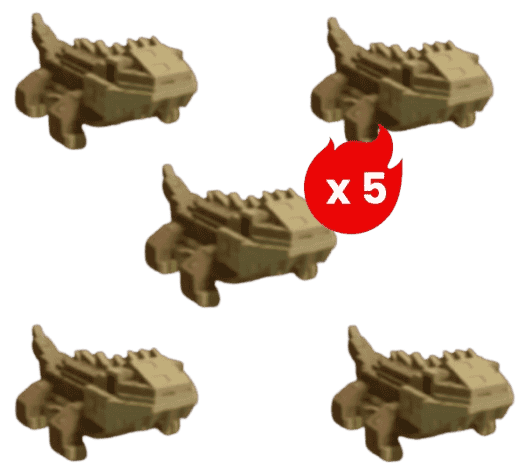 5 items; 5x Bearded Dragon Bundles