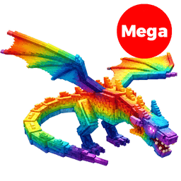 1 item; Mega Rainbow Black Dragon