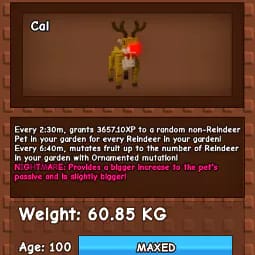 1 item; Nightmare Red Nosed Reindeer | 60 Kg + 100 Age