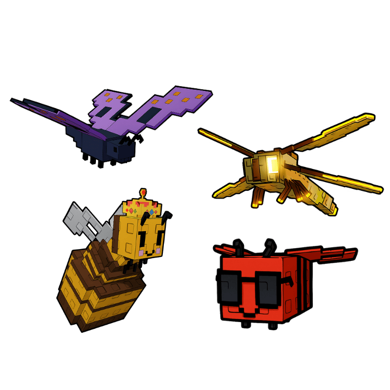1 item; Bundle includes Queen Bee, Disco Bee, Butterfly, and Dragonfly.