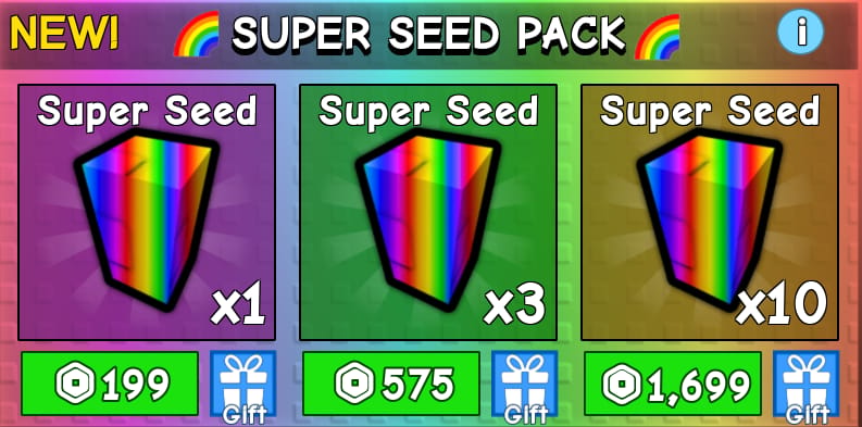3 items; SUPER SEED PACK *3