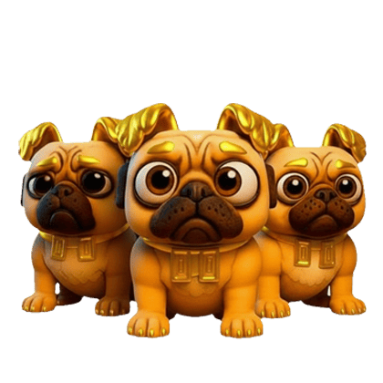 1 item; Gold Los Puggies; 37.5M/S