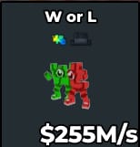 1 item; W or L 255M/s