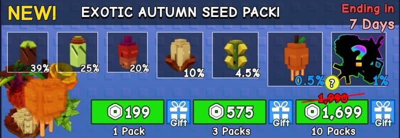 10 items; EXOTIC AUTUMN SEED PACK *10