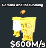 1 item; Garama and Madundung 600M/s Divine
