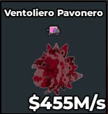 1 item; Ventoliero Pavonero 455M/s Bloodrot